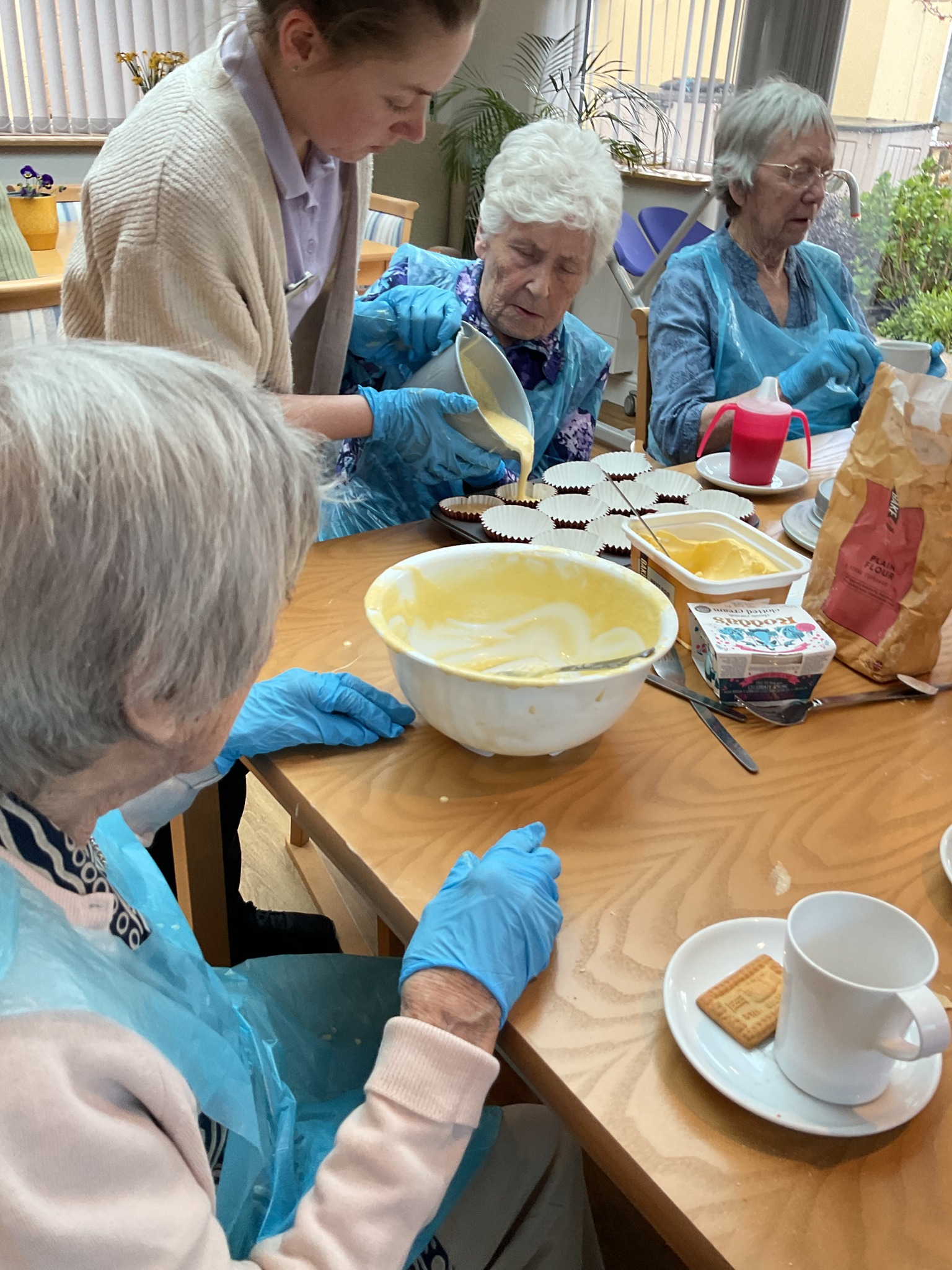 Baking activities at Ael-Y-Bryn care home Swansea