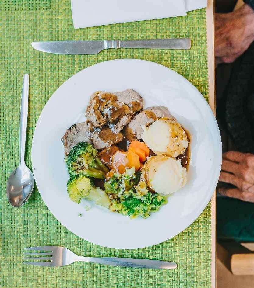 Home-cooked food at Ael-Y-Bryn care home Swansea